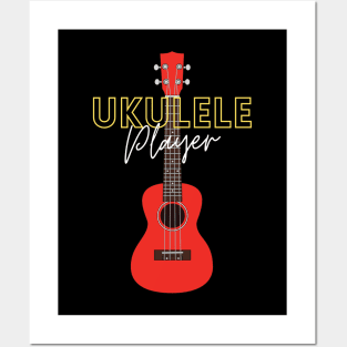 Ukulele Player Red Ukulele Posters and Art